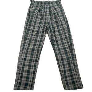 Free people green plaid pants size 4